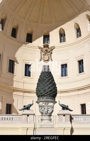 Rome, Italy - 26 Nov, 2022: Pine Cone Sculpture in Bronze, Vatican Museums, Vatican City Stock Photo