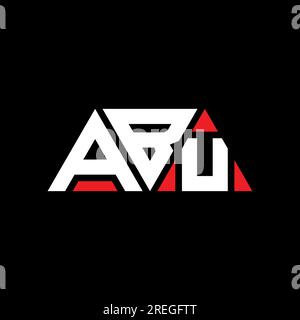 ABU triangle letter logo design with triangle shape. ABU triangle logo design monogram. ABU triangle vector logo template with red color. ABU triangul Stock Vector