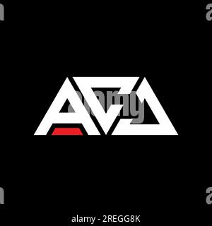 ACJ triangle letter logo design with triangle shape. ACJ triangle logo design monogram. ACJ triangle vector logo template with red color. ACJ triangul Stock Vector