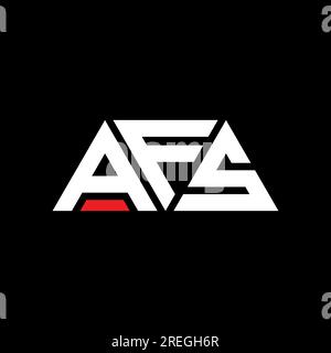 AFS triangle letter logo design with triangle shape. AFS triangle logo design monogram. AFS triangle vector logo template with red color. AFS triangul Stock Vector