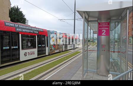 Edinburgh tram at Newhaven, Scotland, UK Stock Photo