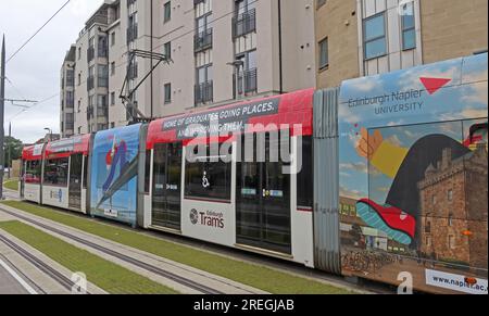 Edinburgh tram at Newhaven, Scotland, UK Stock Photo