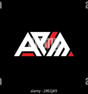 APM triangle letter logo design with triangle shape. APM triangle logo design monogram. APM triangle vector logo template with red color. APM triangul Stock Vector