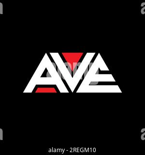 AVE triangle letter logo design with triangle shape. AVE triangle logo design monogram. AVE triangle vector logo template with red color. AVE triangul Stock Vector