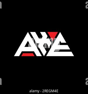 AXE triangle letter logo design with triangle shape. AXE triangle logo design monogram. AXE triangle vector logo template with red color. AXE triangul Stock Vector