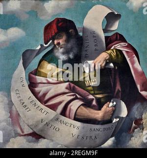 Profeta Daniele     - olio su tela - Alessandro Bonvicino detto il Moretto - 1524   - Brescia, chiesa di San Giovanni Evangelista Stock Photo