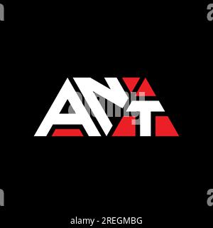 ANT triangle letter logo design with triangle shape. ANT triangle logo design monogram. ANT triangle vector logo template with red color. ANT triangul Stock Vector
