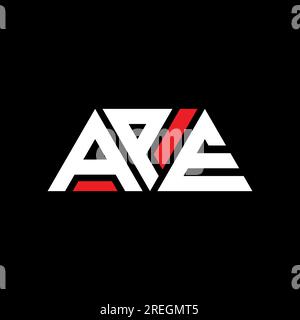 APE triangle letter logo design with triangle shape. APE triangle logo design monogram. APE triangle vector logo template with red color. APE triangul Stock Vector