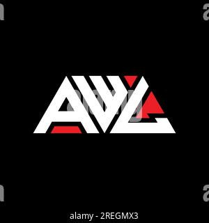 AWL triangle letter logo design with triangle shape. AWL triangle logo design monogram. AWL triangle vector logo template with red color. AWL triangul Stock Vector