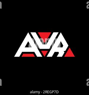 AUR triangle letter logo design with triangle shape. AUR triangle logo design monogram. AUR triangle vector logo template with red color. AUR triangul Stock Vector
