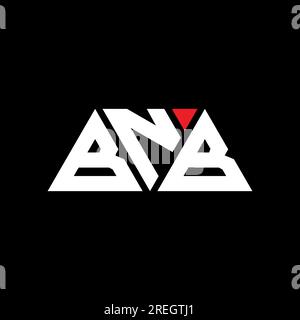 BNB triangle letter logo design with triangle shape. BNB triangle logo design monogram. BNB triangle vector logo template with red color. BNB triangul Stock Vector