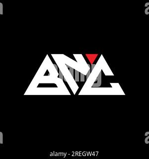BNC triangle letter logo design with triangle shape. BNC triangle logo design monogram. BNC triangle vector logo template with red color. BNC triangul Stock Vector