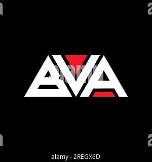 BVA triangle letter logo design with triangle shape. BVA triangle logo design monogram. BVA triangle vector logo template with red color. BVA triangul Stock Vector
