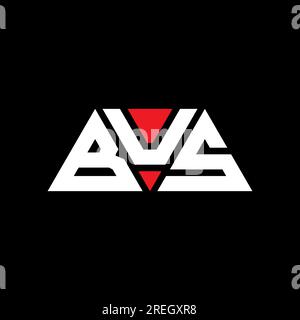 BUS triangle letter logo design with triangle shape. BUS triangle logo design monogram. BUS triangle vector logo template with red color. BUS triangul Stock Vector