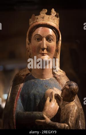Romanesque Virgin Mary from Tarragona Stock Photo