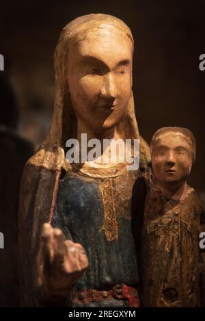 Romanesque Virgin Mary from Tarragona Stock Photo