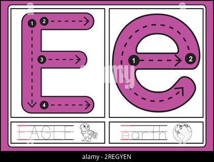 Letter Tracing a-z for kids and adults Stock Vector