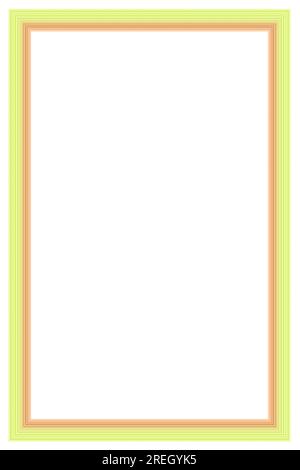 Vertical frame for photo and design with aspect ratio 2 to 3 on a white background. Creative frame consisting of many colored lines. Stock Photo