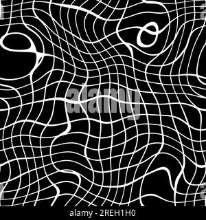 Delicate black chaotic square dots on white background seamless pattern. Soft abstract geometric pattern. Dots specks, flecks, stains seamless pattern Stock Photo