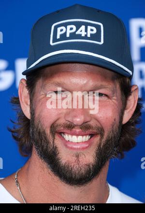ELYSIAN PARK, LOS ANGELES, CALIFORNIA, USA - JULY 27: American professional baseball pitcher for the Los Angeles Dodgers of Major League Baseball Clayton Kershaw arrives at Kershaw's Challenge 10th Annual Ping Pong 4 Purpose 2023 Charity Event Celebrity Tournament held at Dodger Stadium on July 27, 2023 in Elysian Park, Los Angeles, California, United States. (Photo by Xavier Collin/Image Press Agency) Stock Photo
