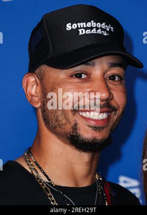 Los Angeles, United States. 27th July, 2023. ELYSIAN PARK, LOS ANGELES, CALIFORNIA, USA - JULY 27: American professional baseball outfielder for the Los Angeles Dodgers of Major League Baseball Mookie Betts arrives at Kershaw's Challenge 10th Annual Ping Pong 4 Purpose 2023 Charity Event Celebrity Tournament held at Dodger Stadium on July 27, 2023 in Elysian Park, Los Angeles, California, United States. (Photo by Xavier Collin/Image Press Agency) Credit: Image Press Agency/Alamy Live News Stock Photo