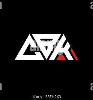 CBK triangle letter logo design with triangle shape. CBK triangle logo design monogram. CBK triangle vector logo template with red color. CBK triangul Stock Vector