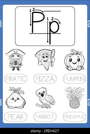 Letter Tracing from a-z  for kids and adults Stock Vector