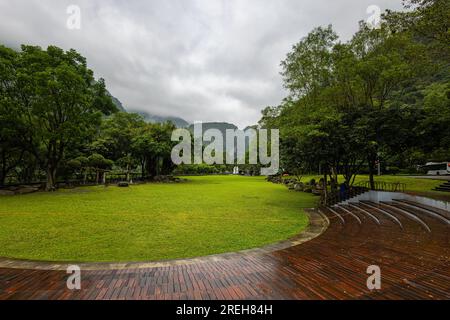 Taroko National Park, Taiwan - May 24, 2023: Visitor Center stands as gateway to natural wonders. Modern design and panoramic views, it offers a capti Stock Photo