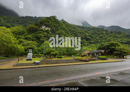 Taroko National Park, Taiwan - May 24, 2023: Visitor Center stands as gateway to natural wonders. Modern design and panoramic views, it offers a capti Stock Photo