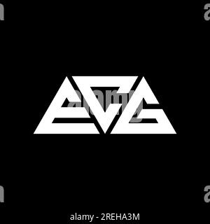 ECG triangle letter logo design with triangle shape. ECG triangle logo ...