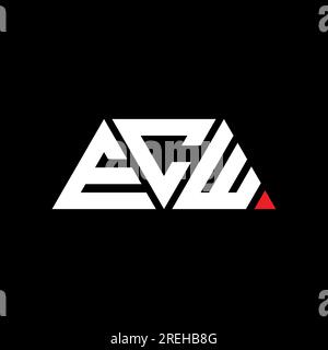 ECW triangle letter logo design with triangle shape. ECW triangle logo ...