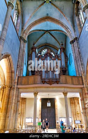 Colmar Alsace France. Alsace Wine Route. St. Martin Church. The Organ Pipe Stock Photo