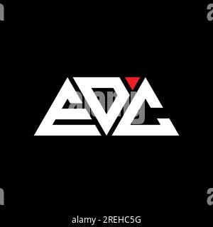 EDC triangle letter logo design with triangle shape. EDC triangle logo design monogram. EDC triangle vector logo template with red color. EDC triangul Stock Vector