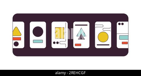 Designs of onboarding flat line color isolated vector object Stock Vector