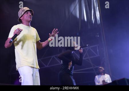 Timbujtu Rapper Fredrikstad, Norway. 27th, July 2022. The Swedish rapper and reggae ...