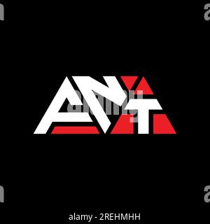 FNT triangle letter logo design with triangle shape. FNT triangle logo design monogram. FNT triangle vector logo template with red color. FNT triangul Stock Vector