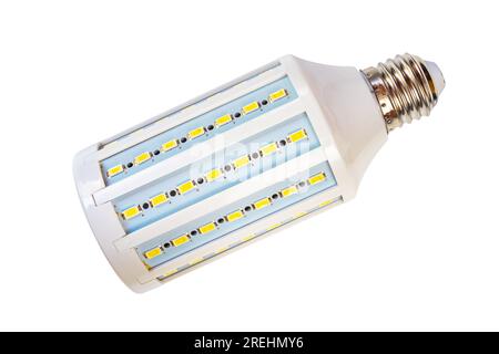 Top view of single studio led bulb lamp isolated on white background with clipping path. Stock Photo