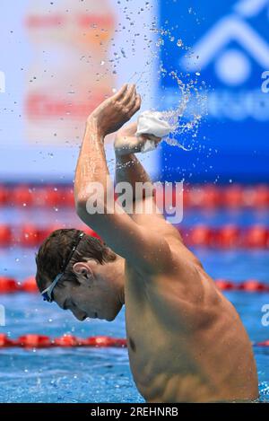 Hubert Kos of Hungary celebrates after winning the men's 200m ...