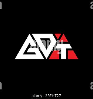 GDT triangle letter logo design with triangle shape. GDT triangle logo design monogram. GDT triangle vector logo template with red color. GDT triangul Stock Vector