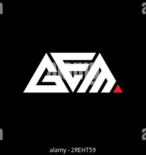 GEM triangle letter logo design with triangle shape. GEM triangle logo design monogram. GEM triangle vector logo template with red color. GEM triangul Stock Vector