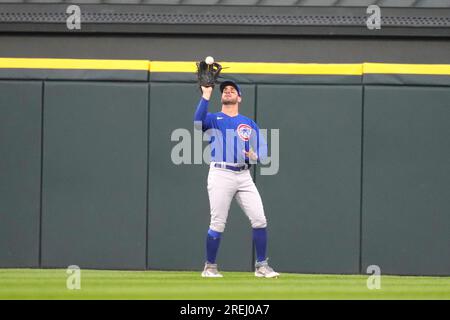 PHILADELPHIA, PA - MAY 21: Mike Tauchman #40 of the Chicago Cubs at bat  during the game against the Philadelphia Phillies at Citizens Bank Park on  May 20, 2023 in Philadelphia, Pennsylvania. (