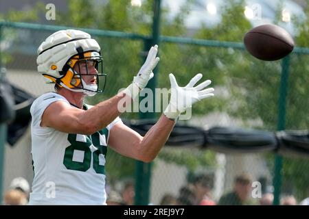 Green Bay Packers tight end Luke Musgrave (88) a preseason NFL football  game Saturday, Aug. 26, 2023, in Green Bay, Wis. (AP Photo/Mike Roemer  Stock Photo - Alamy