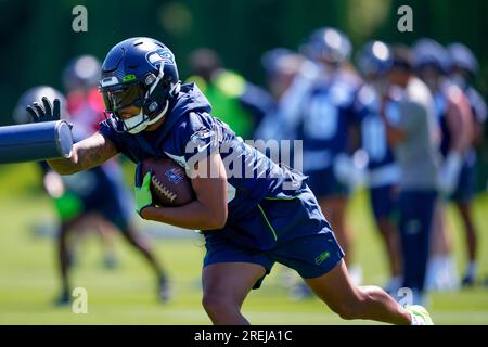 Seattle Seahawks wide receiver Cade Johnson (88) during an NFL Preseason  football game against the Chicago