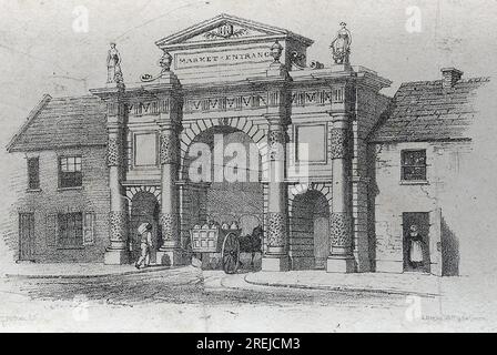 Proposed entrance to Carmarthen Market circa 184- by Thomas Ashburton Picken Stock Photo