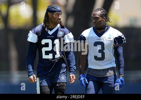 Dallas Cowboys cornerback Stephon Gilmore catches a pass during the NFL  football team's training camp Wednesday, July 26, 2023, in Oxnard, Calif.  (AP Photo/Mark J. Terrill Stock Photo - Alamy