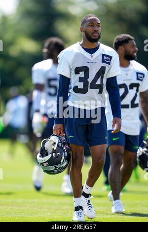 Seattle Seahawks cornerback Artie Burns runs a drill during minicamp  Tuesday, June 6, 2023, at the NFL football team's facilities in Renton,  Wash. (AP Photo/Lindsey Wasson Stock Photo - Alamy