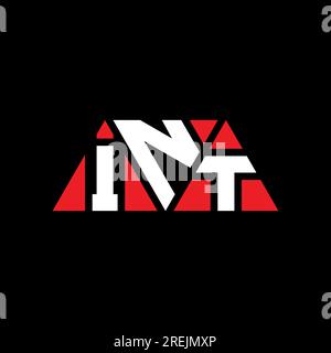 INT triangle letter logo design with triangle shape. INT triangle logo design monogram. INT triangle vector logo template with red color. INT triangul Stock Vector