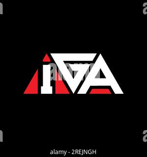 IGA triangle letter logo design with triangle shape. IGA triangle logo design monogram. IGA triangle vector logo template with red color. IGA triangul Stock Vector