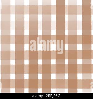 Hand painted watercolour check pattern in neutral colours Stock Vector