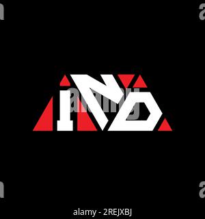 IND triangle letter logo design with triangle shape. IND triangle logo design monogram. IND triangle vector logo template with red color. IND triangul Stock Vector